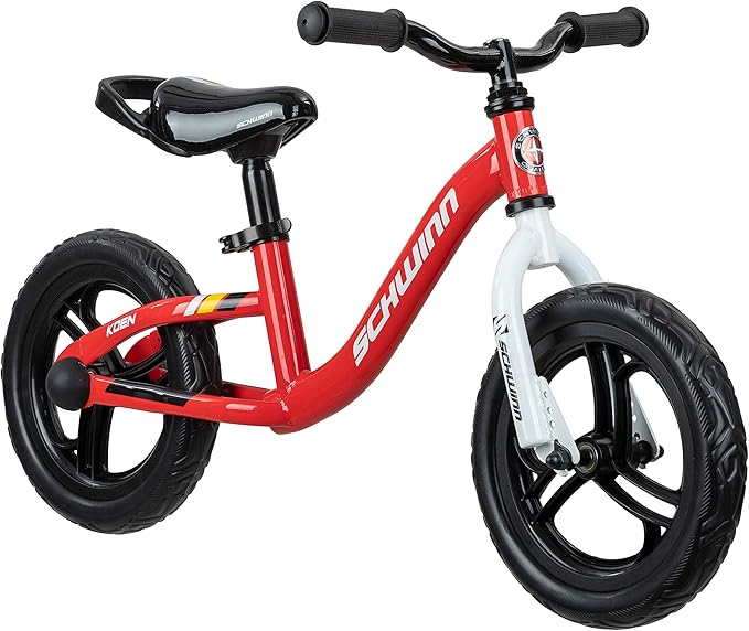 Schwinn Elm and Koen Bike or Balance Bike, 12-18 Inch Bike for Kids Ages 2-13, Black, Blue, Red, Teal, Pink or Purple, SmartStart Ergonomic Design, Adjustable Seat Grows with Child, Training Bicycle