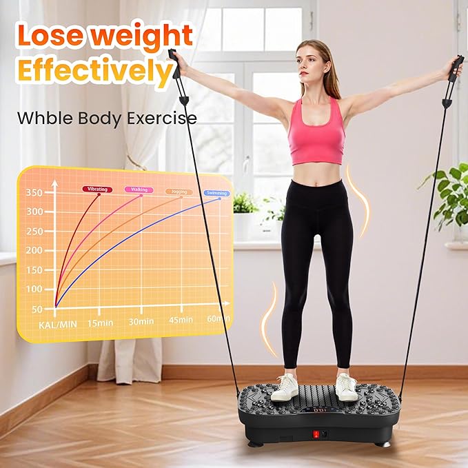 AXV Vibration Plate Fitness Platform Exercise Machine Vibrating Shaking Full Body Shaker Workout Vibrate Stand Shake Board Sport Gym for Weight Loss Fat Burner for Women Men