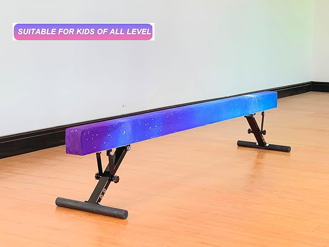 MARFULA Adjustable Balance Beam 8 ft Gymnastic Beam Adjustable Height for Kids and Teenage of All Gymnastic Levels, Gymnastic Training Beam Gymnastic Equipment for Athlete Home and Gym Club Use
