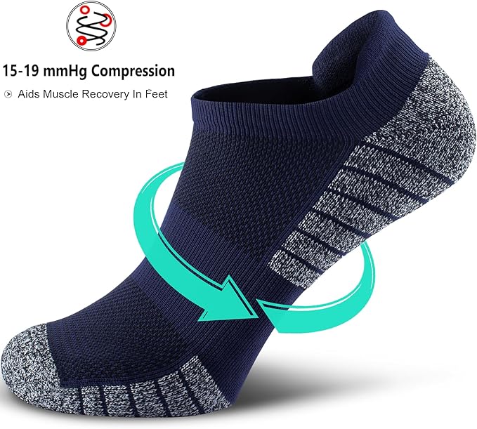 No Show Sports Compression Socks for Men and Women Circulation 4/8 Pack
