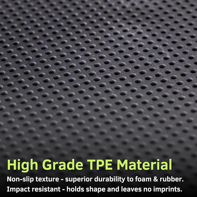 Baselayer Performance Series Interlocking Floor Tiles - Durable ½ in TPE (Rubber Like, NOT Foam, no Odor) - Gym Flooring for Weights & Heavy Equipment - 15 SqFt (6 Pack) - Made in USA