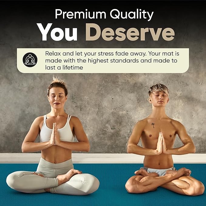 Gorilla Mats Premium Large Yoga Mat – 6x4', 7x5' (8mm) Extra Thick & Ultra Comfortable, Non-Slip Barefoot Exercise Mat – Works Great on Any Floor for Stretching, Cardio or Home Gym Workouts