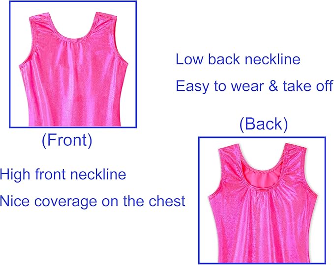 Domusgo Gymnastics Leotards for Girls Sparkly One-Piece Pro Kids Unitard Biketards with Shorts