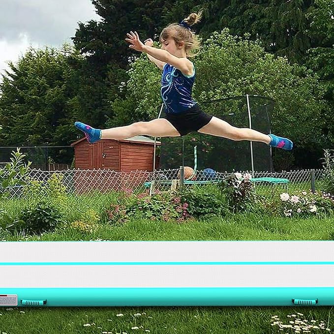 Air Mat Tumble Track, Gymnastics Mats Tumbling Track with Electric Air Pump for Home Use Cheerleading Training Kids Gym Yoga