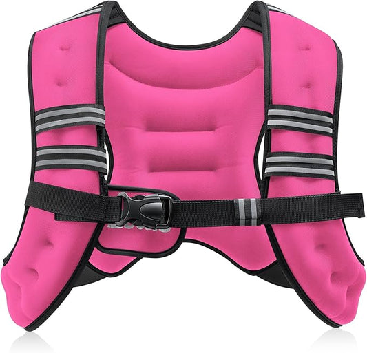 ZELUS Weighted Vest, 6lb/8lb/12lb/16lb/20lb/25lb/30lb Weight Vest with Reflective Stripe for Workout, Strength Training, Running, Fitness, Muscle Building, Weight Loss, Weightlifting