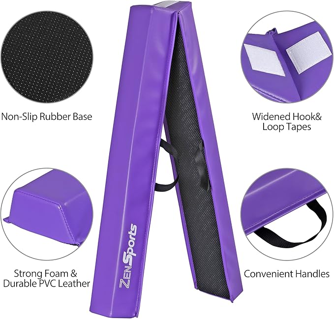 ZENY 6ft Folding Gymnastics Balance Beam Foam Floor Balance Beam Bar with Anti-Slip Base Walking Beams Home Gymnastics Equipment for Kids Adults