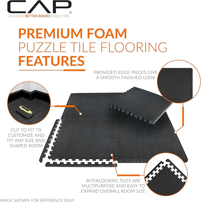CAP Barbell Interlocking EVA Foam Exercise Puzzle Mat Home Gym Flooring | Multiple Options