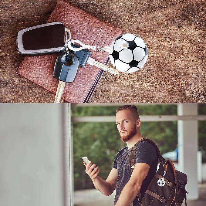MIUPOO Soccer Water Gun Keychain,Football Keyrings,Soccer Gifts Backpack charm Pendant Key Chains,Prank Water Gun,1 Piece