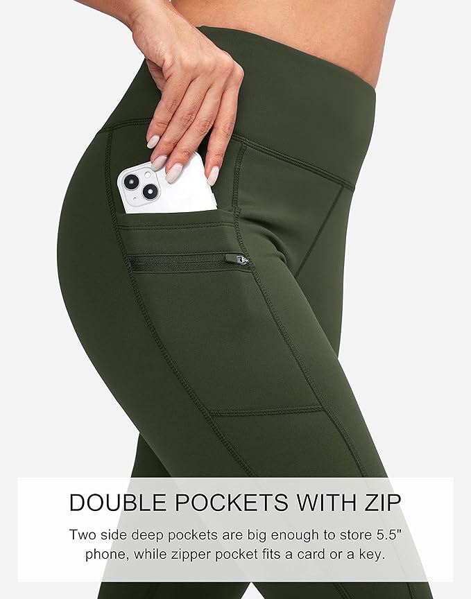 G Gradual Women's Fleece Lined Winter Leggings with Pockets Water Resistant High Waisted Thermal Warm Pants Running Hiking