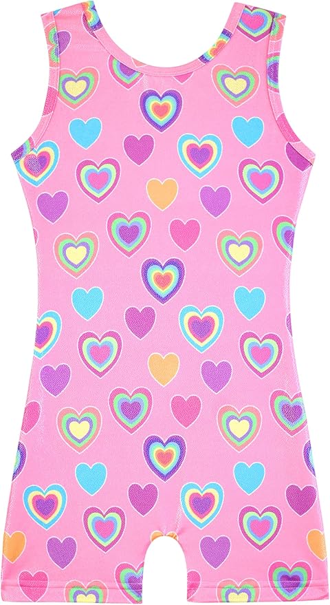 HOZIY Gymnastics Leotards for Girls with Shorts Toddlers Biketards Rainbow Unicorn Dinosaur Mermaid Leopard Flower Galaxy