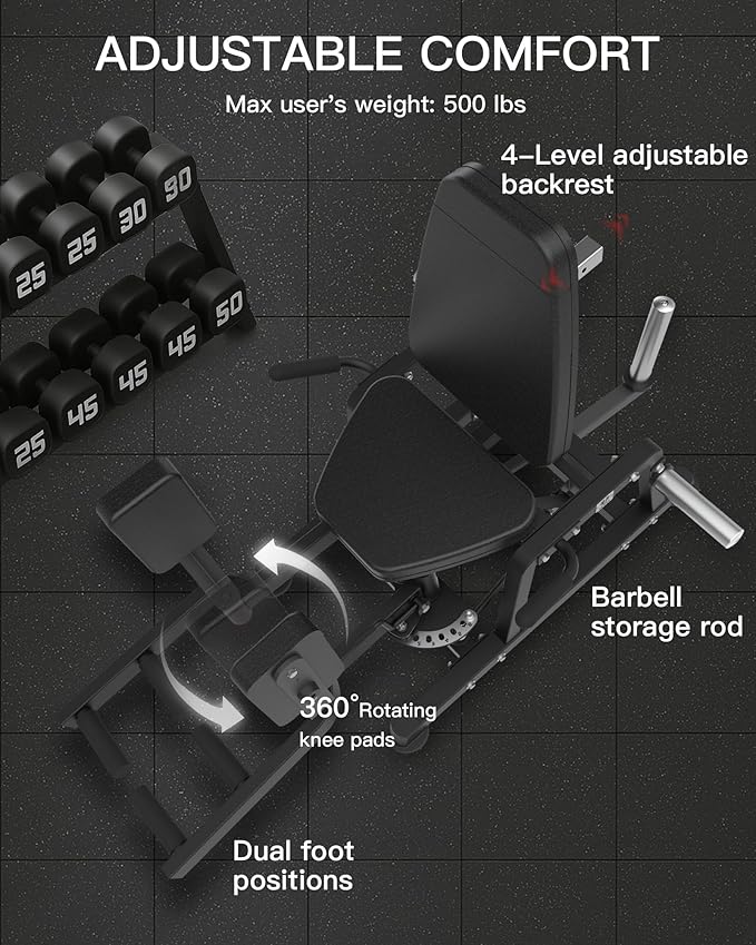HVO Hip Adduction Abduction Machine: Abductor Adductor Machine-Inner and Outer Thigh Machine Glute Machines Thigh Master for Hip Abduction with 6 Levels Gear System Glute Machines