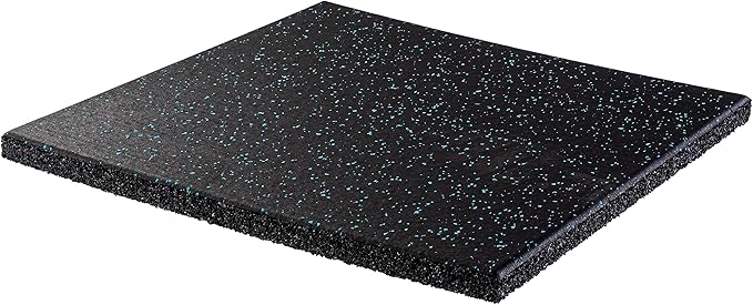 Genaflex Pro Heavy Duty Thick Rubber Gym Floor Tiles High Density Shock Absorbent Laminated Deadlift Mats - 1" Thick X 20" W X 20" L - 2.7 Sq. Ft. (Light Blue/Black, 180 Tiles - 486 Sq. Ft.)