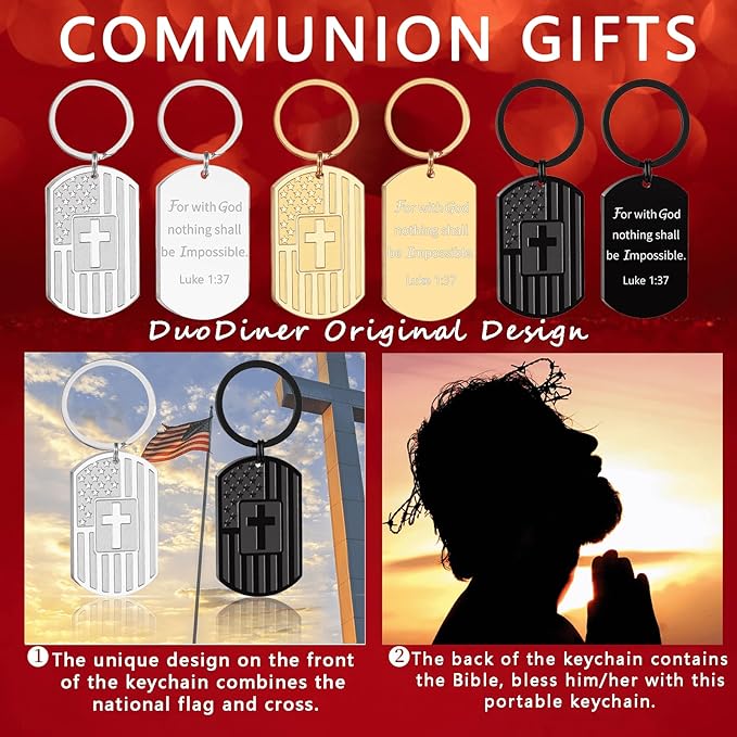 DuoDiner Stocking Stuffers Christmas Gift-Keychain Gifts for Men Religious Mens Gifts