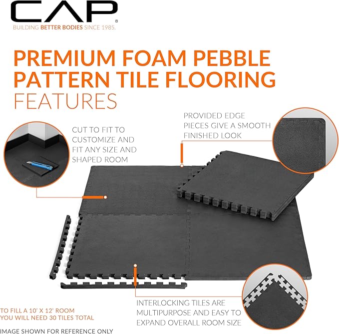 CAP Barbell Interlocking EVA Foam Exercise Puzzle Mat Home Gym Flooring | Multiple Options