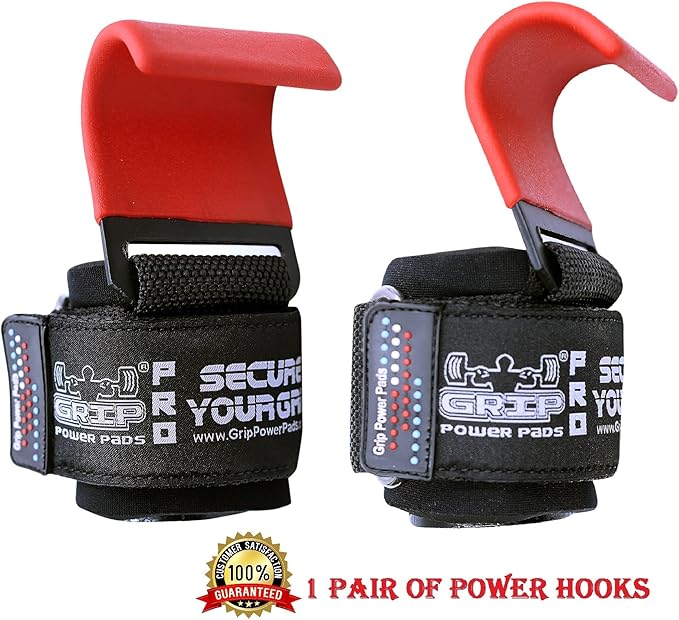 Premium Weight Lifting Hooks & Straps for Pull Ups & Deadlifts - Padded, Heavy Duty, Power Lifting Grips for Men & Women