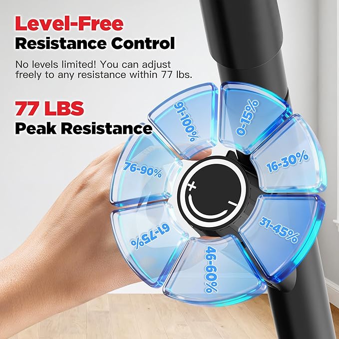 Magnetic Stair Stepper for Home,Vertical Climber Adjustable Resistance Up to 77LBS,Folding Compact Cardio Stair Climber with 350LBS Weight Capacity,