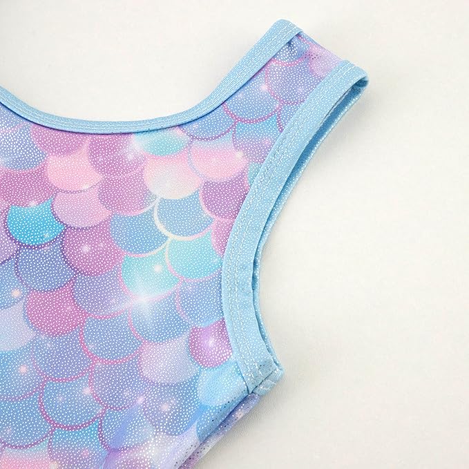 HOZIY Gymnastics Leotards for Girls with Shorts Toddlers Biketards Rainbow Unicorn Dinosaur Mermaid Leopard Flower Galaxy