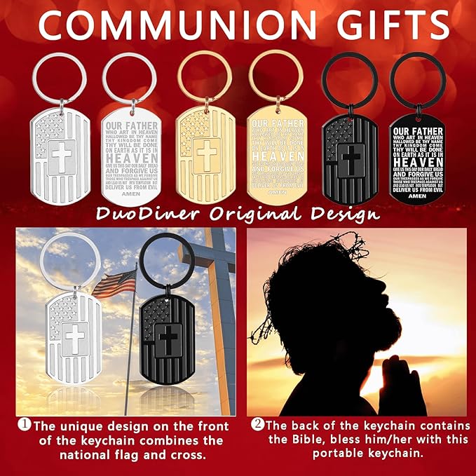 DuoDiner Stocking Stuffers Christmas Gift-Keychain Gifts for Men Religious Mens Gifts