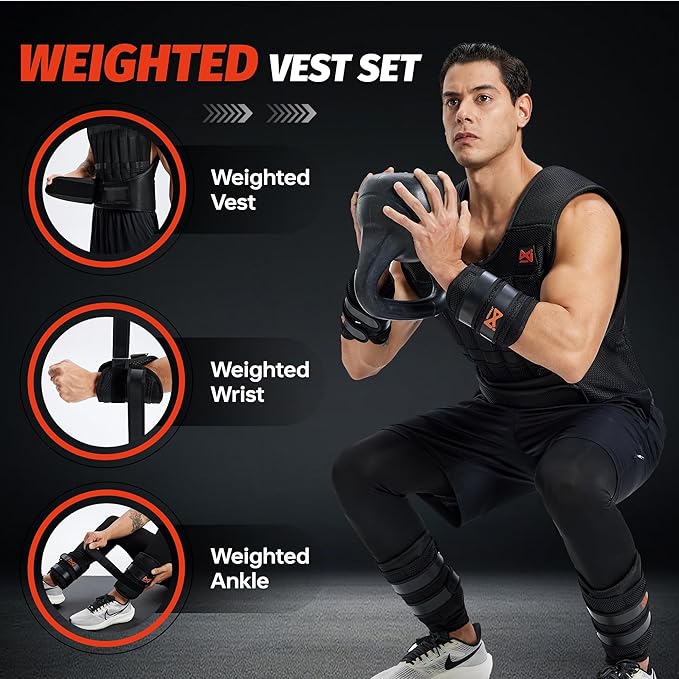 Adjustable Weighted Vest,Weight Vest for Men Women, Body Weights Vests with Weights for Workout, Strength Training, Running, Fitness