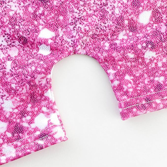 Leotards for Girls Gymnastics Toddler Dance Biketards Mermaid Unicorn Athletic Dance Wear Shiny Rainbow Blue Hotpink