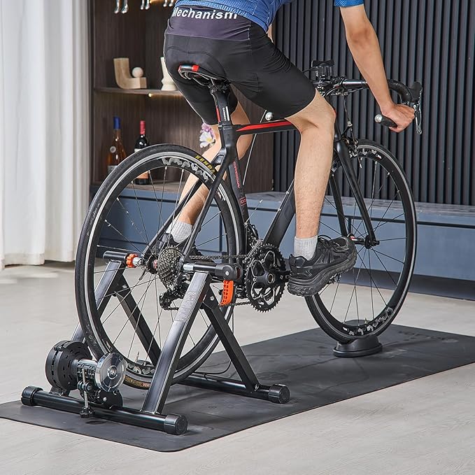 VEVOR Bike Trainer: 3 Types - Smart (1-13L, Compatible with Zwift App), Fluid, or 6L Magnetic for 26-29"/700C Wheels, Foldable Stand with Quick Release & Wheel Riser Block