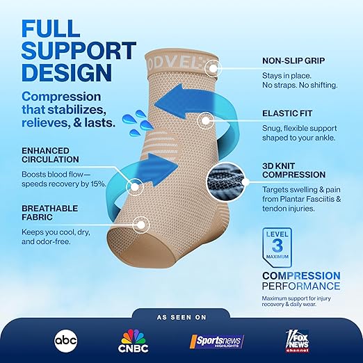 Modvel Foot & Ankle Brace Socks for Sprained Ankle Compression Sleeve - Foot Support for Women & Men - Tendonitis & Arthritis Ankle Brace Sports Running, Torn Ligaments & Women Stabilizing Ankle Wrap