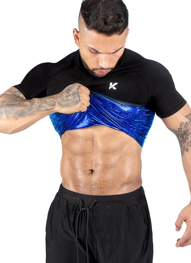 Kewlioo Sauna Shirt for Men - Heat Trapping Sweat Vest, Sauna Suit For Men, Compression Workout Sweat Suit for Gym, Workouts