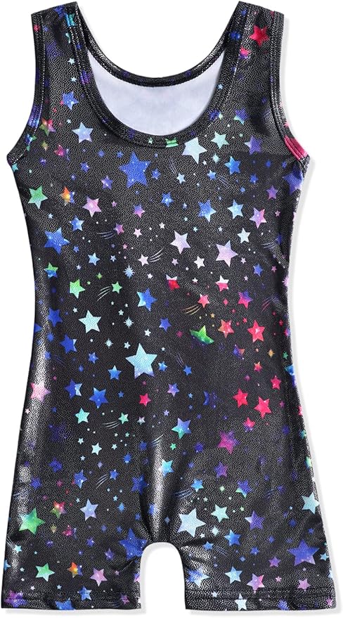 HOZIY Gymnastics Leotards for Girls with Shorts Toddlers Biketards Rainbow Unicorn Dinosaur Mermaid Leopard Flower Galaxy