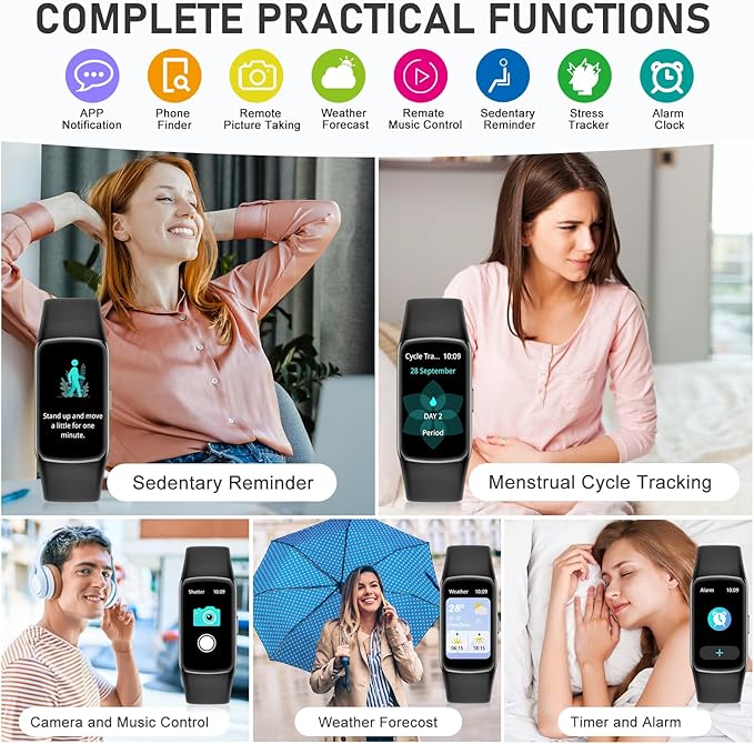 Fitness Tracker Step Counter with 24/7 Heart Rate Blood Oxygen Sleep Monitor, 1.47''AMOLED Touch Color Screen Activity Watch, Smart Watches Pedometer for Women Men Android/iOS