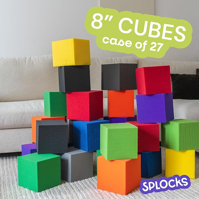 ENVIROLITE 6" Foam Cubes | Premium Quality Foam Cubes for Foam Pits | for BMX Pits, Trampoline Parks, Ninja Gyms, Gymnastics & Skatepark Foam Pits | 64 Foam Cubes