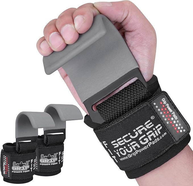 Premium Weight Lifting Hooks & Straps for Pull Ups & Deadlifts - Padded, Heavy Duty, Power Lifting Grips for Men & Women