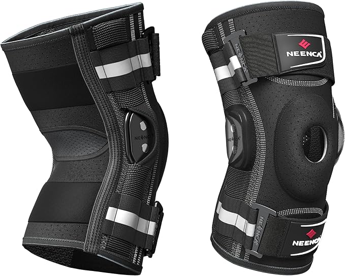 NEENCA Professional Knee Brace, Adjustable Hinged, with Removable Side Stabilizers, Strong Stability for Joint Pain Relief, Arthritis, Meniscus Tear, ACL, PCL, Runner, Sports