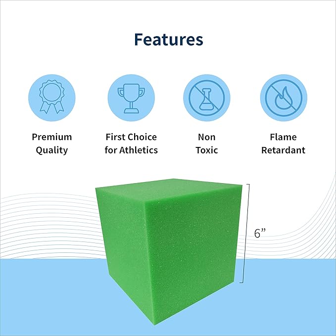 Envirolite 6" Bulk Foam Cubes Full Pallet of Premium Quality Foam Cubes for Foam Pits | for BMX Pits, Trampoline Parks, Ninja Gyms, Gymnastics & Skatepark Foam Pits | 960 Foam Cubes, Lime Green