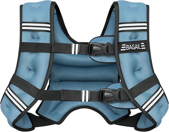 BAGAIL Weighted Vest, 5lb/8lb/10lb/12lb/15lb/20lb/25lb/30lb Weight Vest for Walking & Weight Loss, Reflective Rucking Vest with Phone Pouch for Women & Men, Home Gym & Outdoor Training