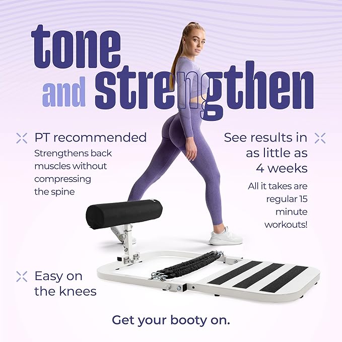 BootySprout Hip Thrust Machine for High Resistance Glute Training - Home Gym Workout - Comes with 45, 90, and 135 Lbs of Resistance