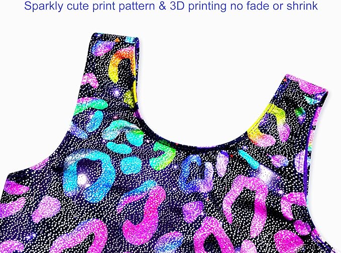 Domusgo Gymnastics Leotards for Girls Sparkly One-Piece Pro Kids Unitard Biketards with Shorts
