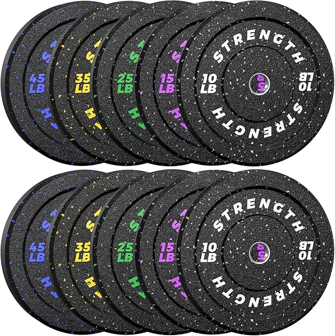 XDDIAS 2-Inch Bumper Plates, Barbell Rubber Olympic Weight Plates Set for Home Gym Strength Training, 20-260lbs, Multiple Options