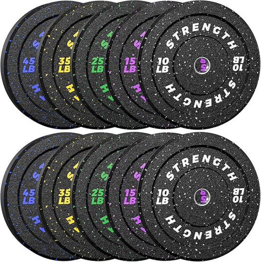 XDDIAS 2-Inch Bumper Plates, Barbell Rubber Olympic Weight Plates Set for Home Gym Strength Training, 20-260lbs, Multiple Options