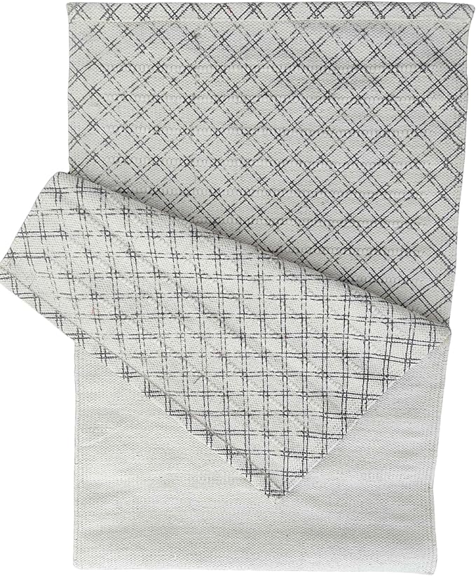 Indian Handmade100 % Organic Anti Skid Multi Colour Cotton Yoga Mat - Eco-Friendly Hand-Woven Rug - Non-Slip & Thick (24”x72”x5mm) for Hot yoga & Everyday Fitness at Home - Comfortable & Foldable Extra-Long Mat