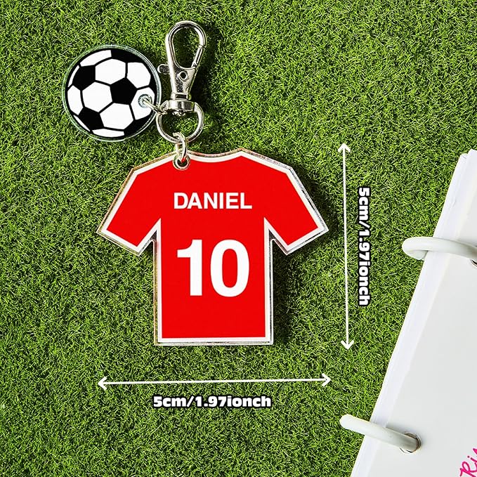 Custom Acrylic Soccer Keychain, Personalized Name on 2D Printed Soccer Uniform, Gift for Medical Professionals