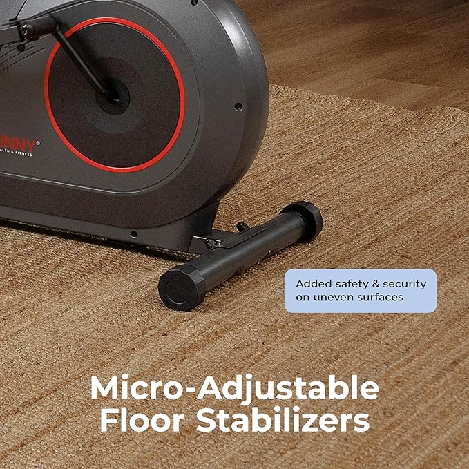 Sunny Health & Fitness Smart Upright Elliptical w/Pulse Sensor Built-in, Indoor Full-Body Cross-Training & Cardio Exercise Machine for Home, Free SunnyFit App Connection, Optional Long Stride Length