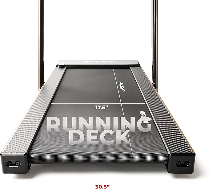 Sunny Health & Fitness Slim Foldable Treadmill Fully Assembled, 17.7" x 49" Non-Slip Running Surface, 2.5 HP Motor, Speeds up to 8 MPH, Shock-Absorption, Device Holder, Digital Monitor, & Easy Storage