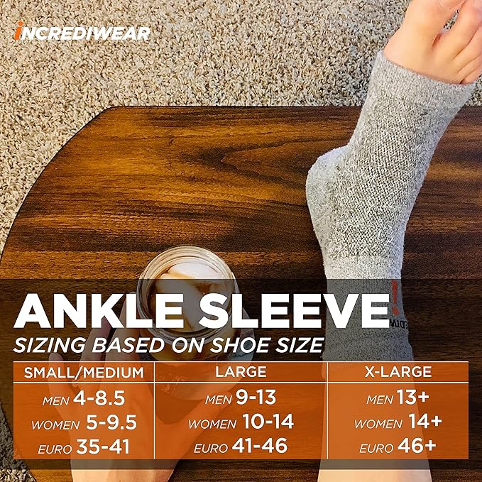 Incrediwear Ankle Sleeve – Ankle Brace for Joint Pain Relief, Sprained Ankle Support, Arthritis, Inflammation Relief, and Circulation, Ankle Support for Women and Men (Grey, X-Large)