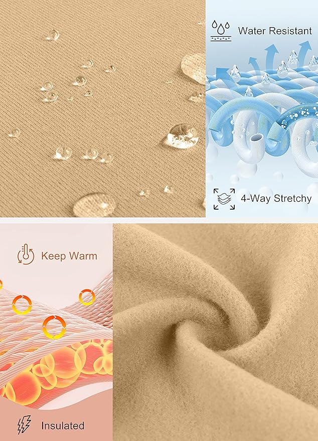 G Gradual Women's Fleece Lined Winter Leggings with Pockets Water Resistant High Waisted Thermal Warm Pants Running Hiking