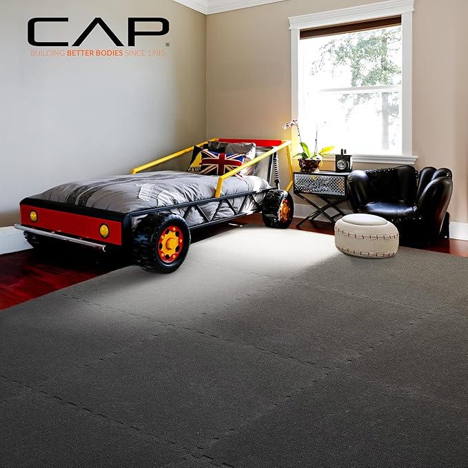 CAP Barbell Interlocking EVA Foam Carpet Puzzle Mat Floor Tiles - 24" x 24" x 1/2" | Multiple Color Options