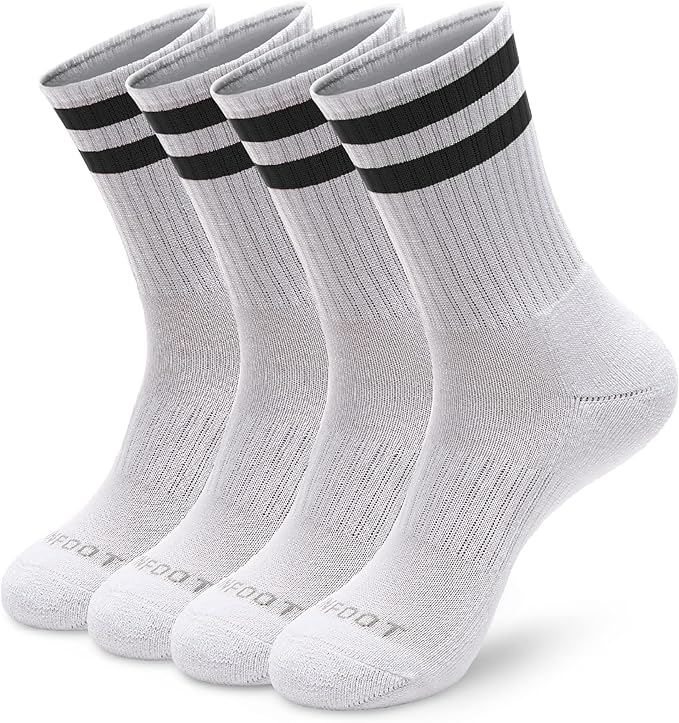 MONFOOT Women's and Men's 3-8 Pairs Athletic Cushion Crew Socks Multi