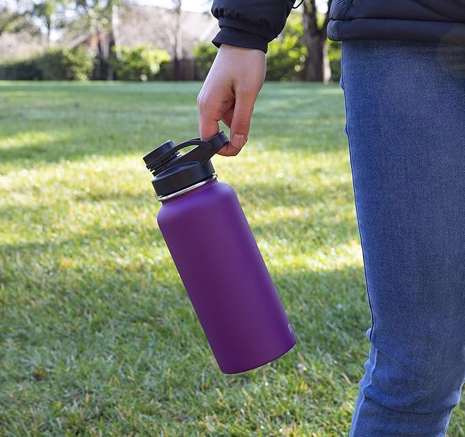MIRA 32 oz Insulated Sports Bottle - Stainless Steel Temperature Control Thermo - Easy-Drink Spout (24Hr Cold/12Hr Hot) - Iris