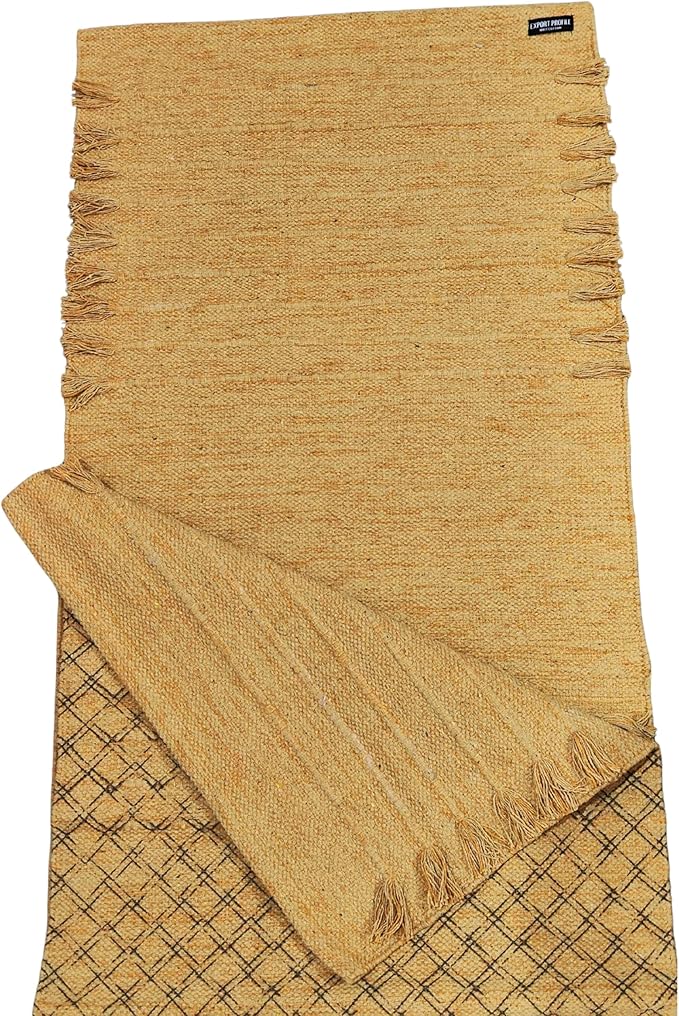 Indian Handmade100 % Organic Anti Skid Multi Colour Cotton Yoga Mat - Eco-Friendly Hand-Woven Rug - Non-Slip & Thick (24”x72”x5mm) for Hot yoga & Everyday Fitness at Home - Comfortable & Foldable Extra-Long Mat