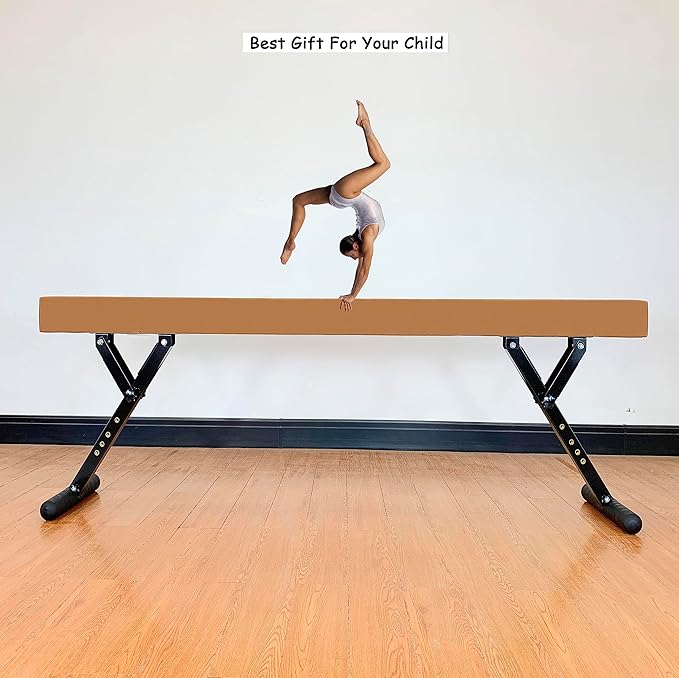 MARFULA Adjustable Balance Beam 8 ft Gymnastic Beam Adjustable Height for Kids and Teenage of All Gymnastic Levels, Gymnastic Training Beam Gymnastic Equipment for Athlete Home and Gym Club Use