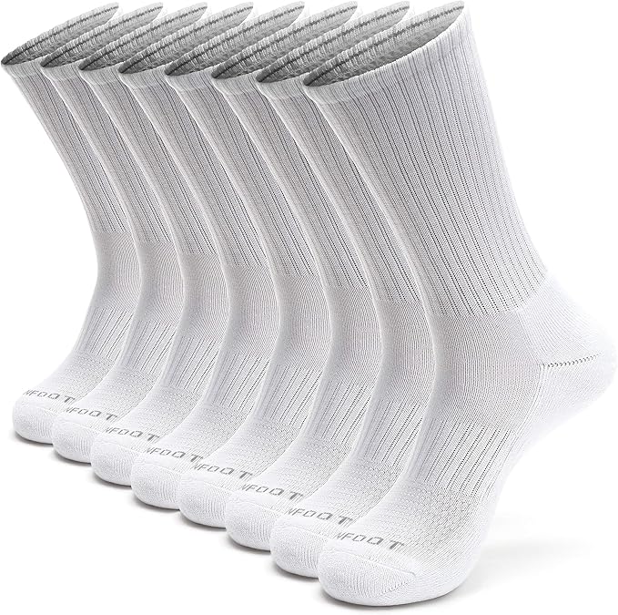MONFOOT Women's and Men's 3-8 Pairs Athletic Cushion Crew Socks Multi